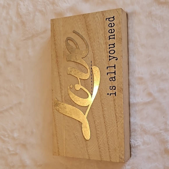 Hand Crafted Love is all you need sign or wall decor Home Accent Decor Metallic - Picture 8 of 10